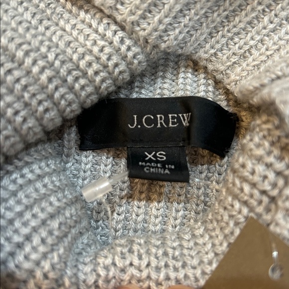 NWT J. Crew Ribbed cotton/cashmere relaxed turtleneck sweater Gray XS - Picture 4 of 10